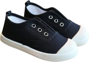1 to 9 Years Girls Boys Slip On Canvas Sneaker, Kids Low Top Casual Fashion Shoes, Comfy Lace-Up Walking Shoes