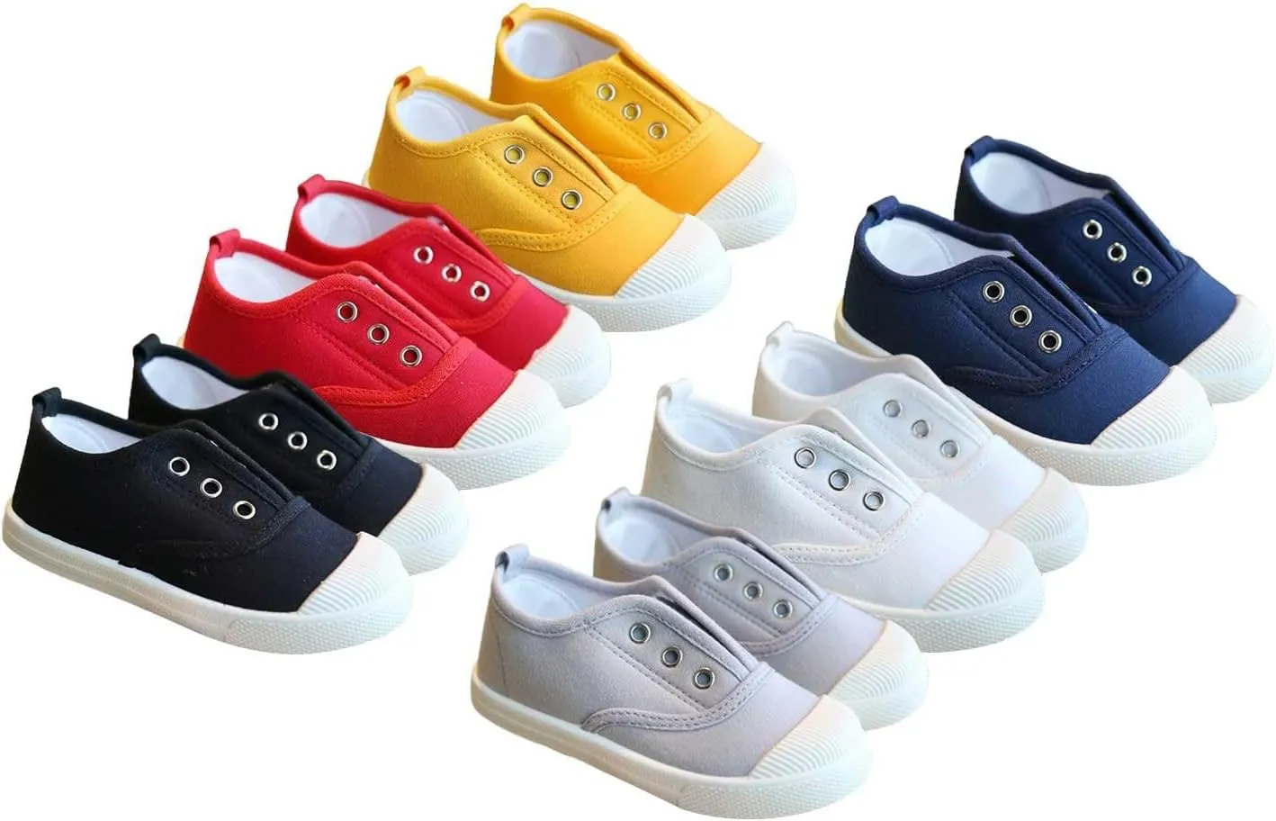 1 to 9 Years Girls Boys Slip On Canvas Sneaker, Kids Low Top Casual Fashion Shoes, Comfy Lace-Up Walking Shoes