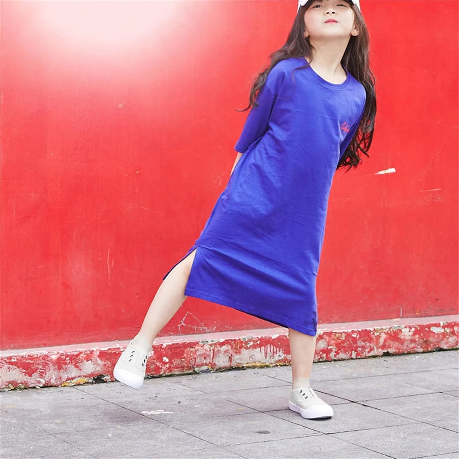 1 to 9 Years Girls Boys Slip On Canvas Sneaker, Kids Low Top Casual Fashion Shoes, Comfy Lace-Up Walking Shoes