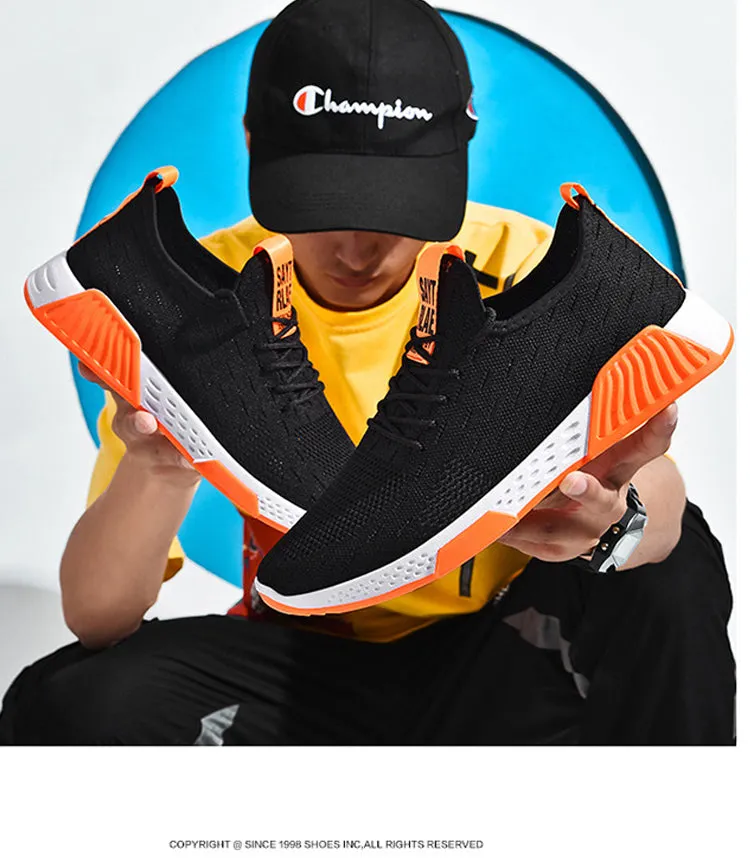 Black & Orange No-slip Sneakers Shoes