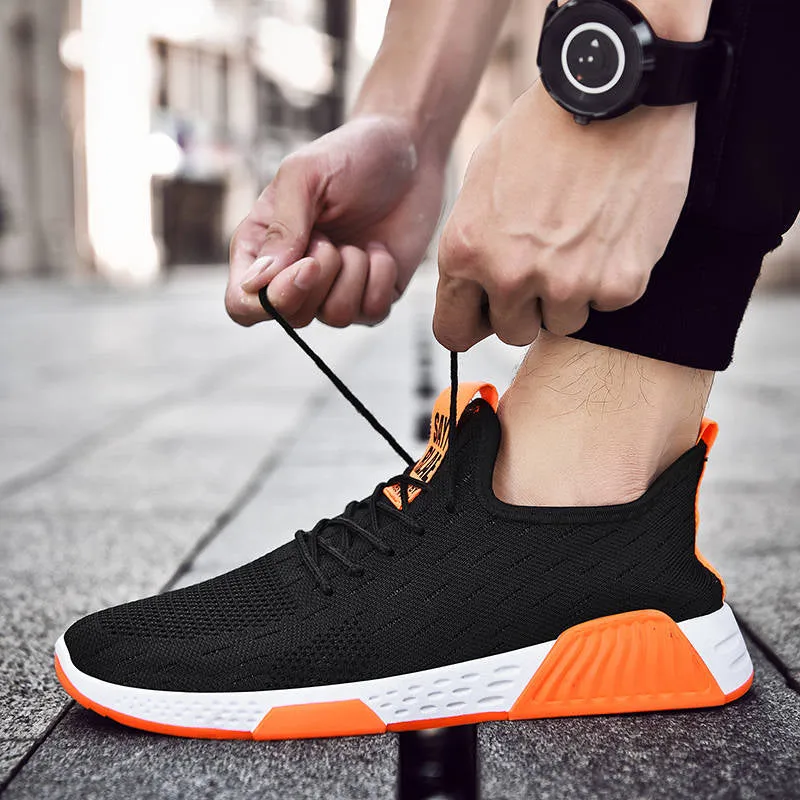 Black & Orange No-slip Sneakers Shoes
