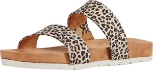 CLIFFS BY WHITE MOUNTAIN TAHLIE Women's Sandal, NATURAL/LEOPARD/SUEDETTE, 6.5 M