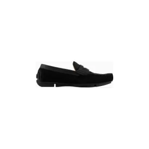 EMPORIO ARMANI MICRO-PERFORATED SUEDE DRIVING LOAFERS