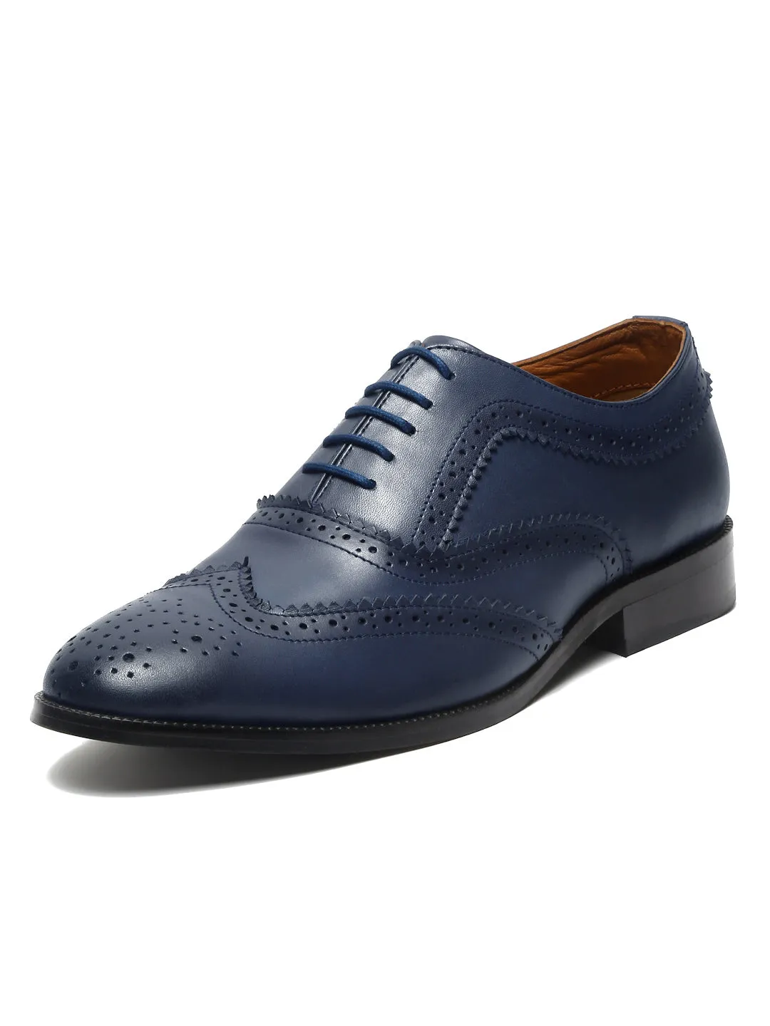 Federal Blue Handmade Premium Italian Leather Brogues