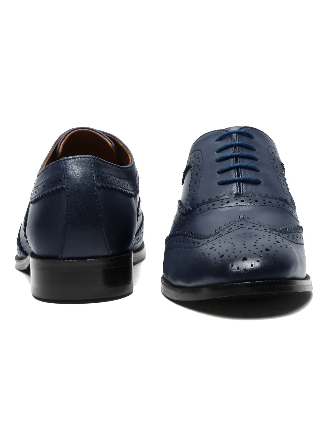Federal Blue Handmade Premium Italian Leather Brogues