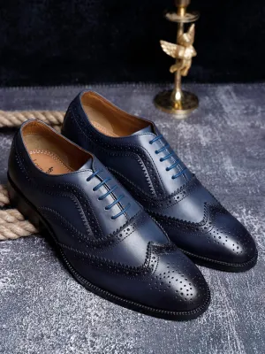 Federal Blue Handmade Premium Italian Leather Brogues