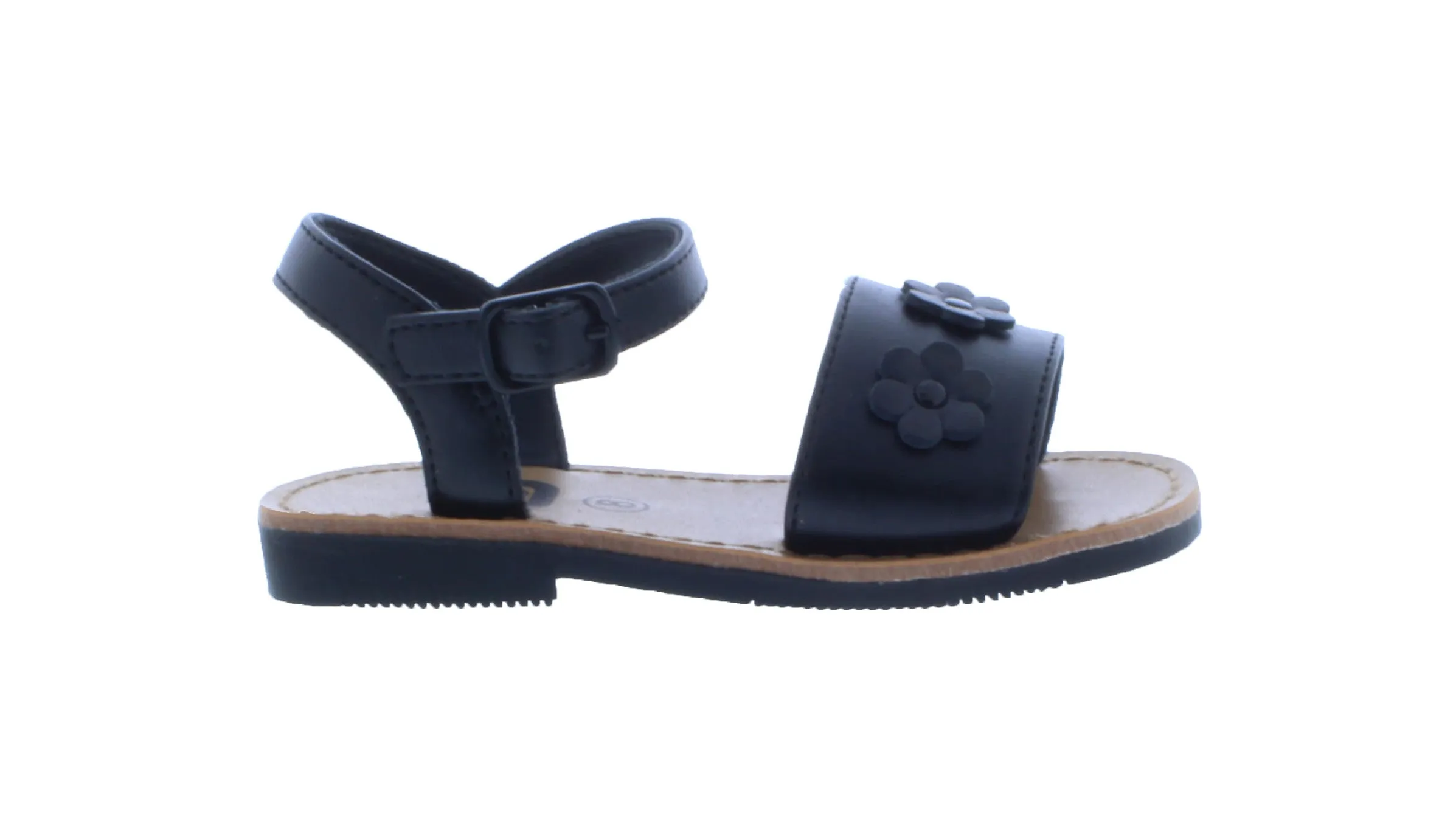 Girls Synthetic Leather Sandal with Flowers
