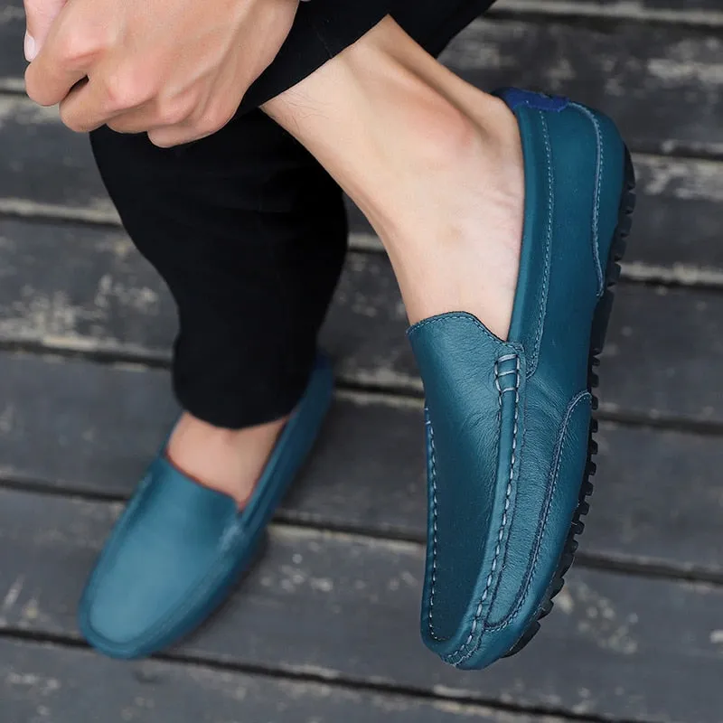Italian Genuine Leather Men’s Loafers Driving Shoes