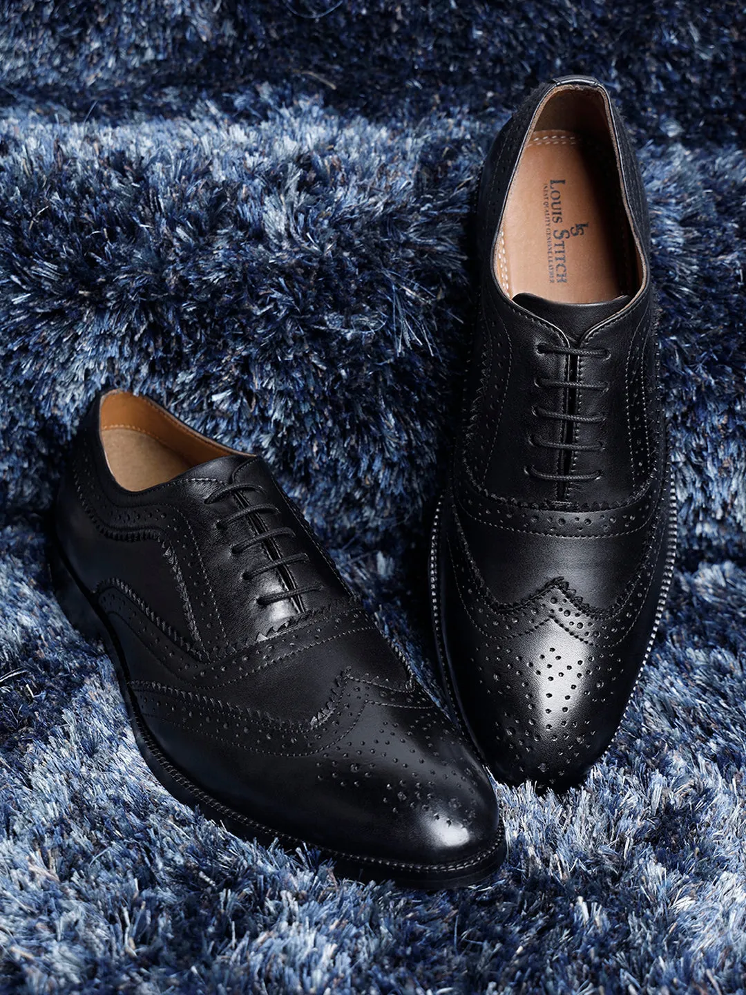 Jet Black Handmade Premium Italian Leather Brogues