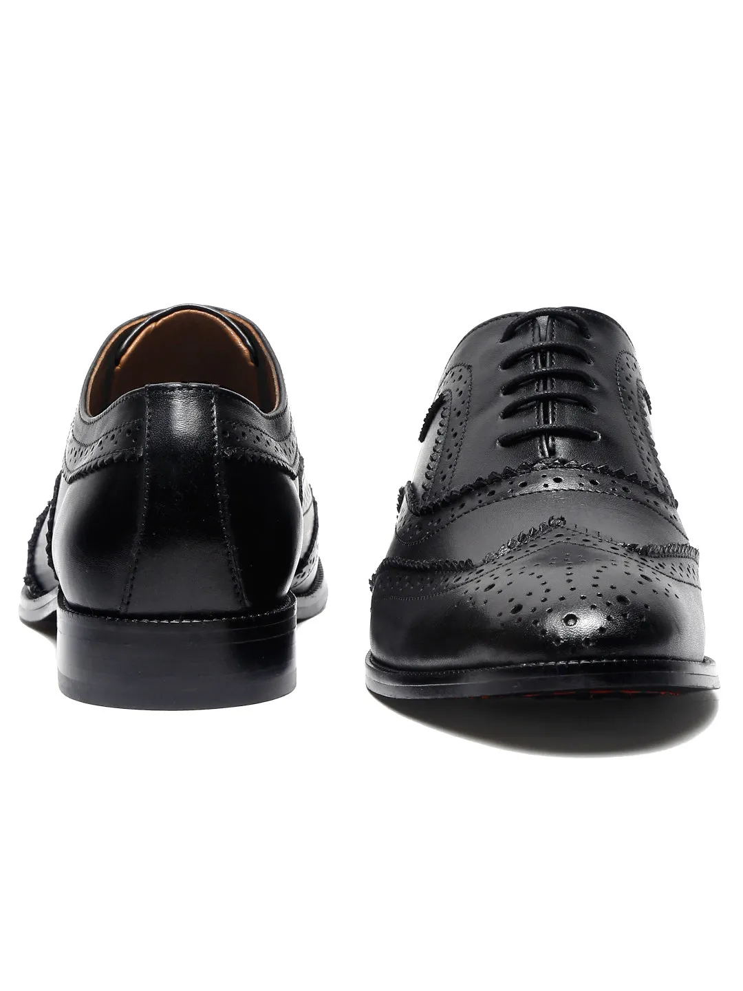 Jet Black Handmade Premium Italian Leather Brogues