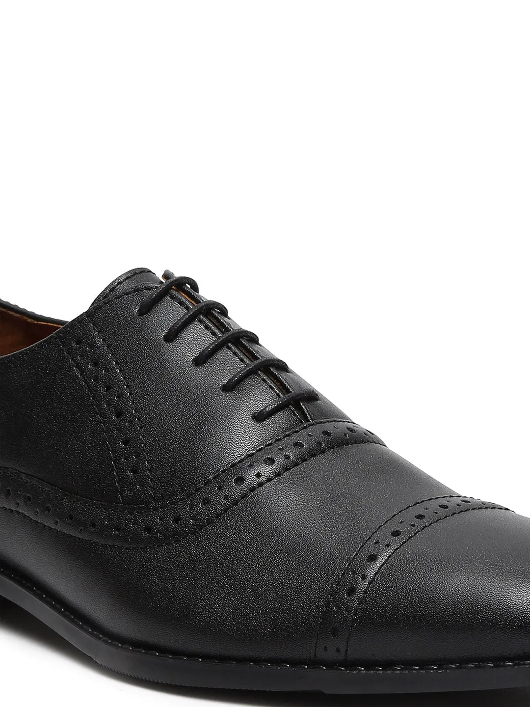 Jet Black Oxford Style Comfortable Formal Laceup Shoes