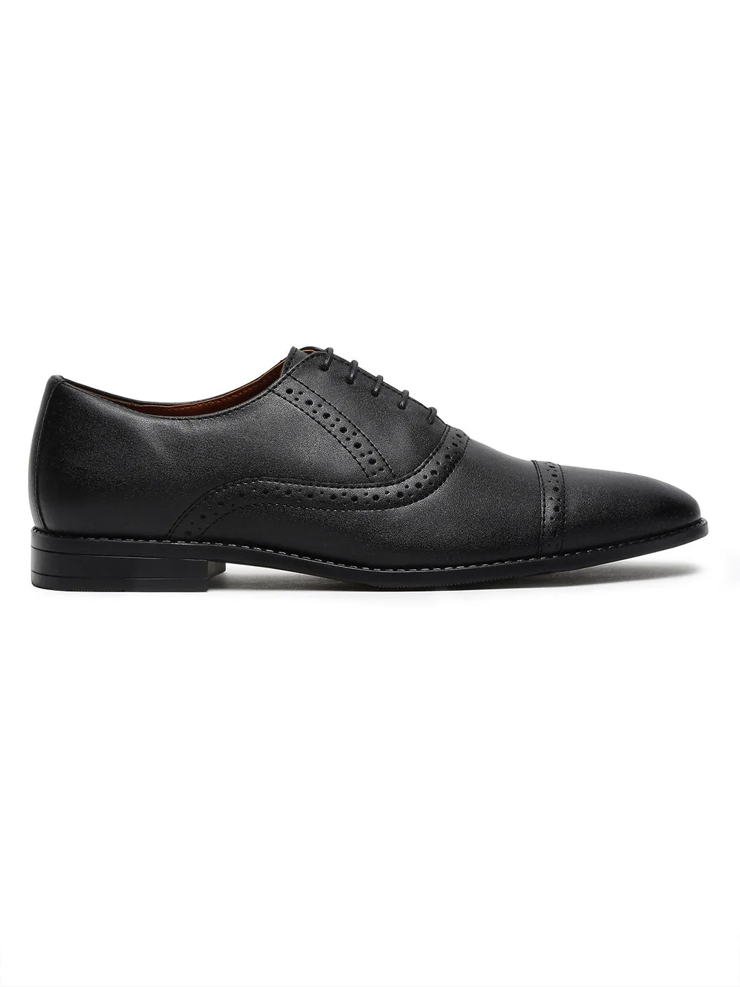Jet Black Oxford Style Comfortable Formal Laceup Shoes