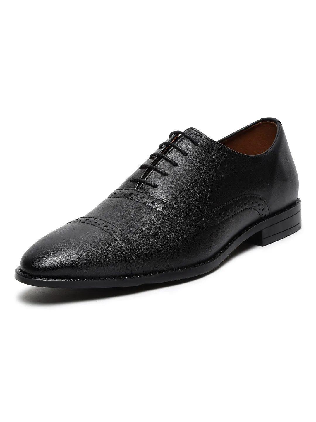 Jet Black Oxford Style Comfortable Formal Laceup Shoes