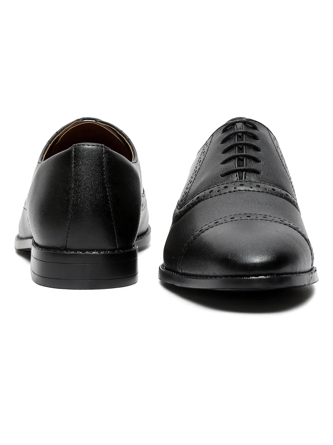 Jet Black Oxford Style Comfortable Formal Laceup Shoes
