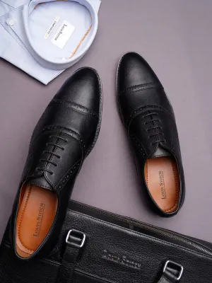 Jet Black Oxford Style Comfortable Formal Laceup Shoes