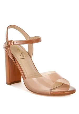 Kessel Tinted Clear Strap Block Heel Sandals
