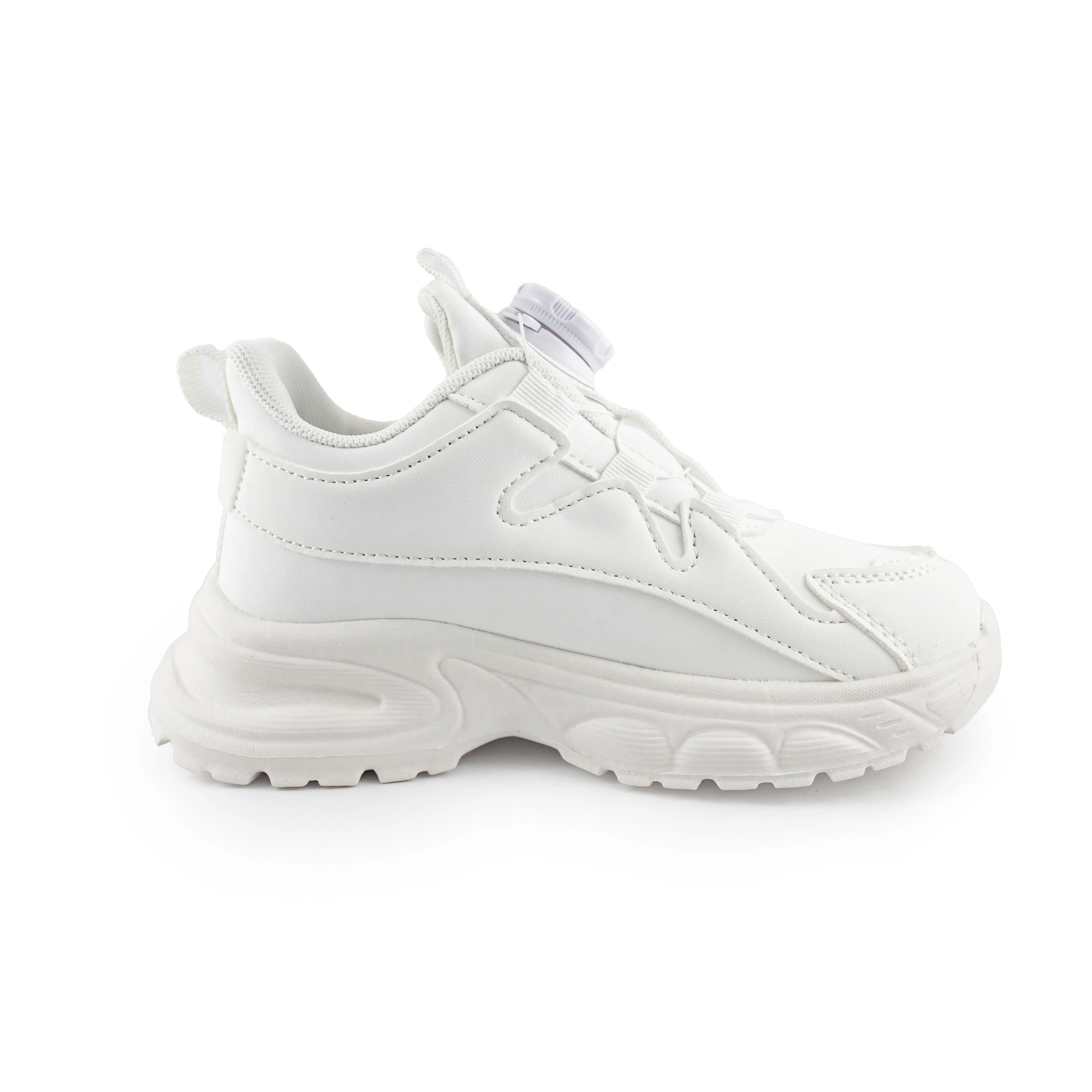 Kids' Unsex Rotary buckle Sneakers - A28666 White