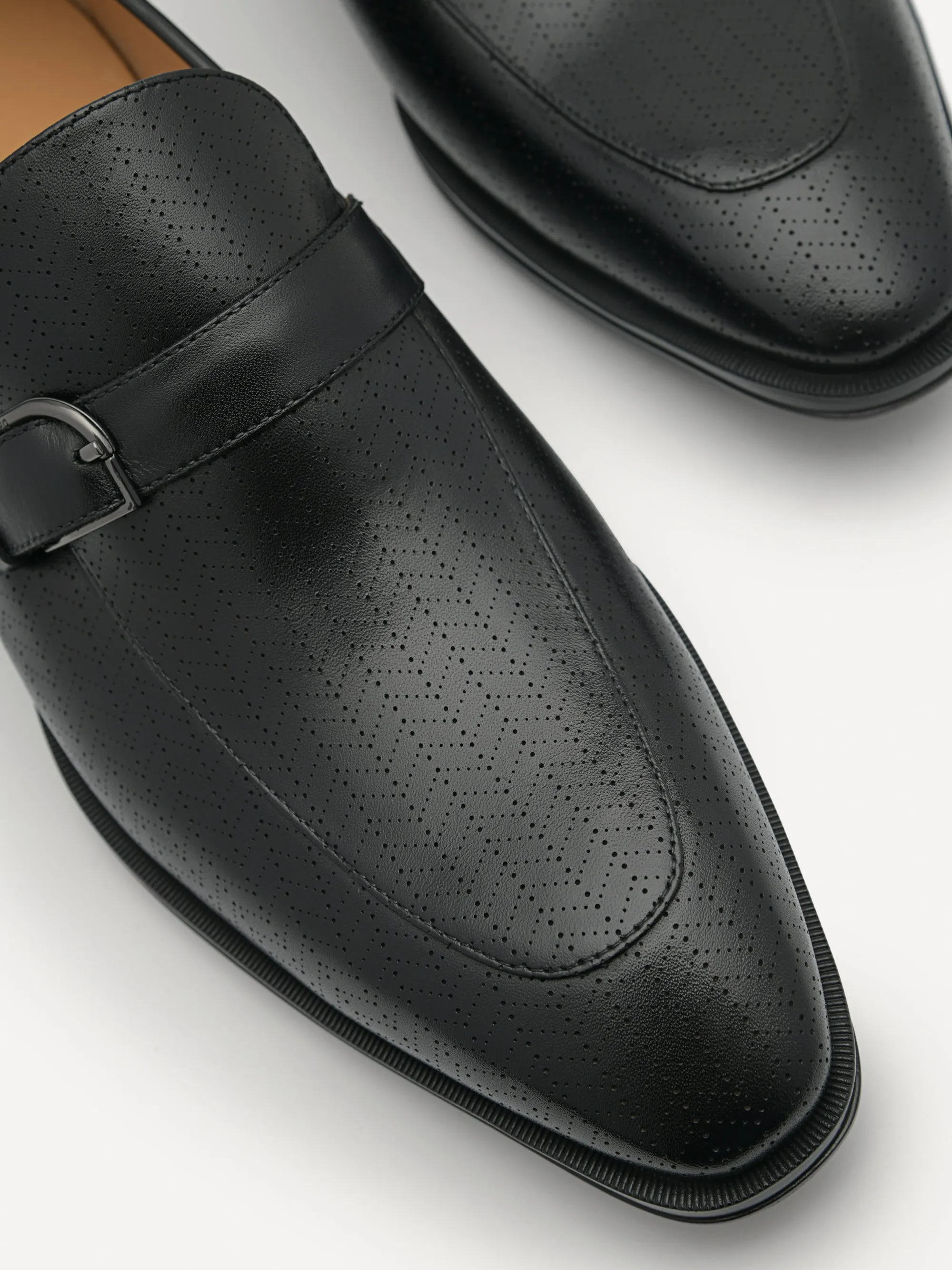 Leather Buckle Loafers