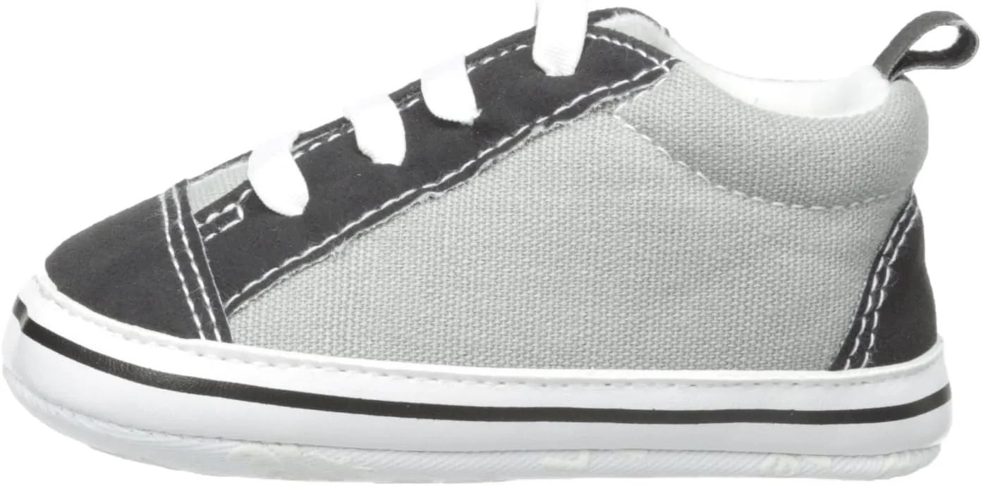 Little Me Baby-Boys Newborn Skate Shoe PU Suede with Lace Up Front