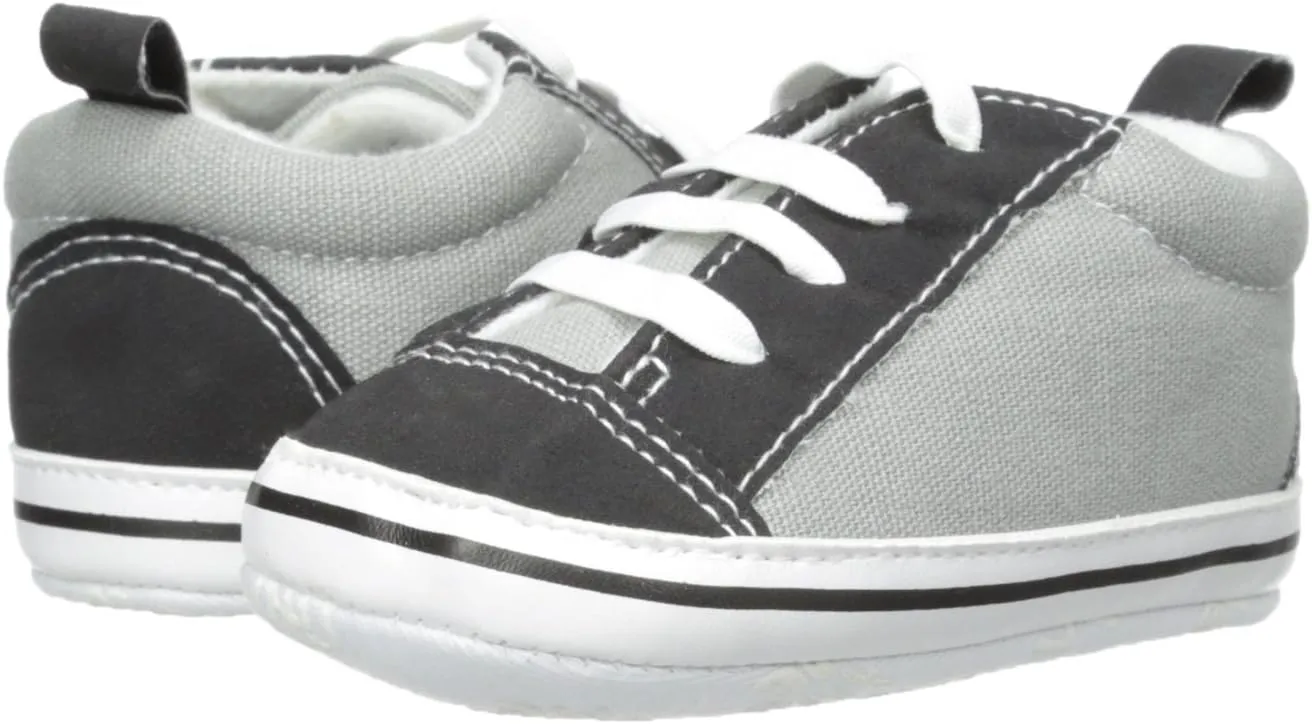 Little Me Baby-Boys Newborn Skate Shoe PU Suede with Lace Up Front