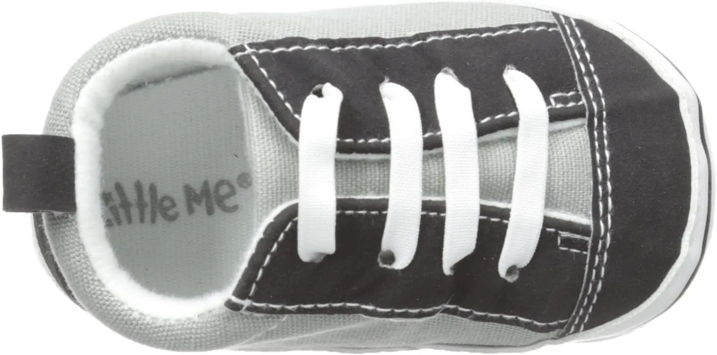 Little Me Baby-Boys Newborn Skate Shoe PU Suede with Lace Up Front