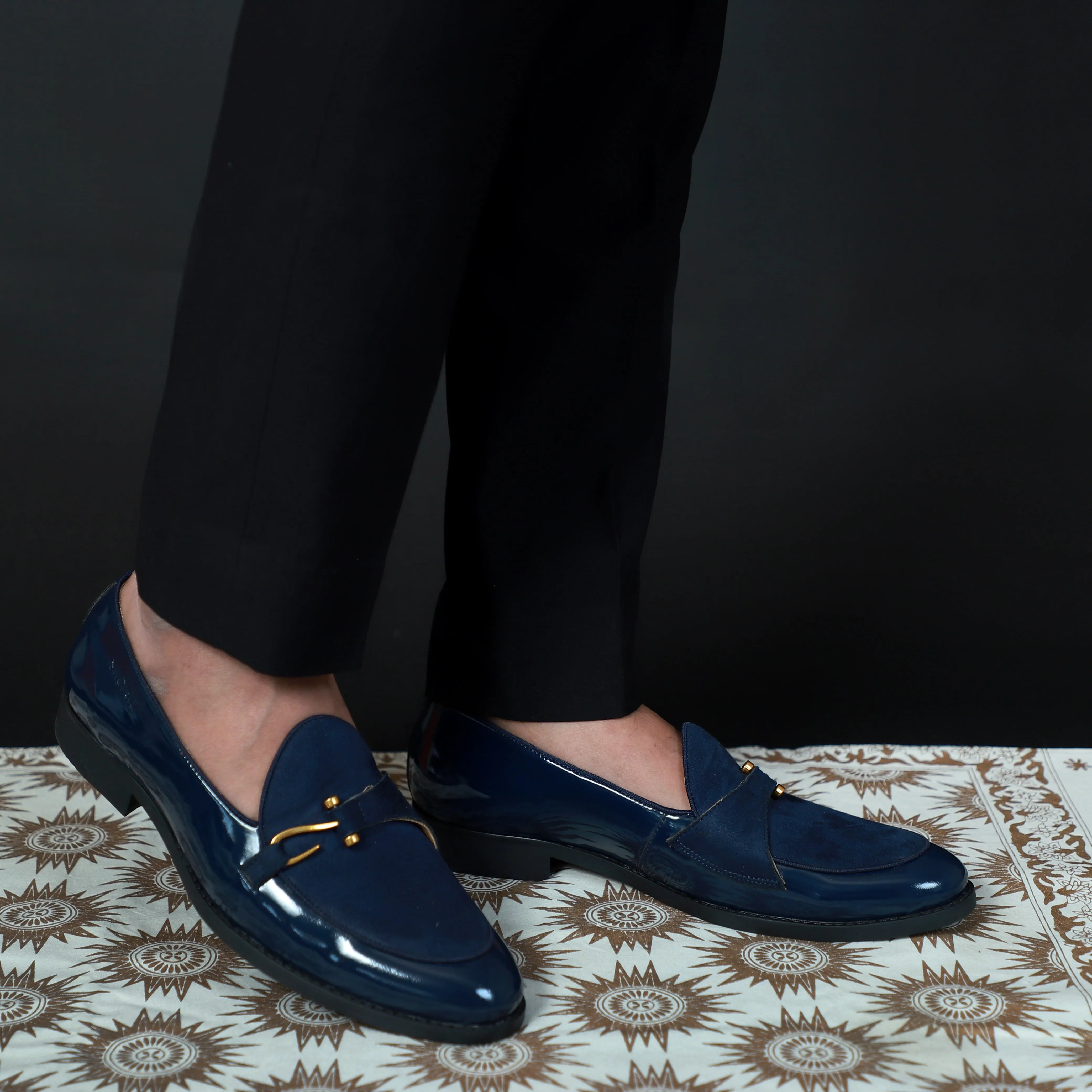 NICHE Blue Patent Dazzle Hooked Loafers