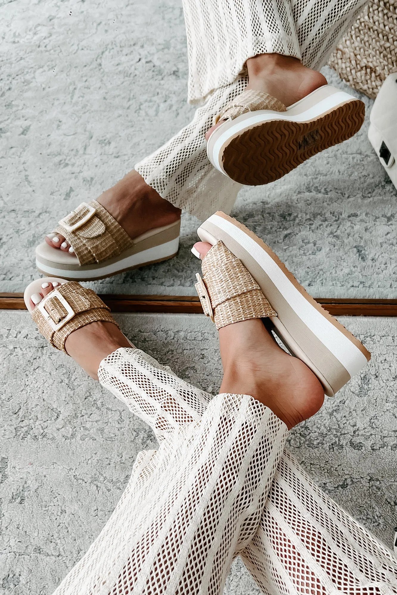 Panama City Chic Platform Sandals (Natural)