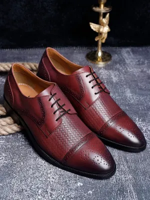Rosewood Handmade Premium Italian Leather Weaved Oxfords