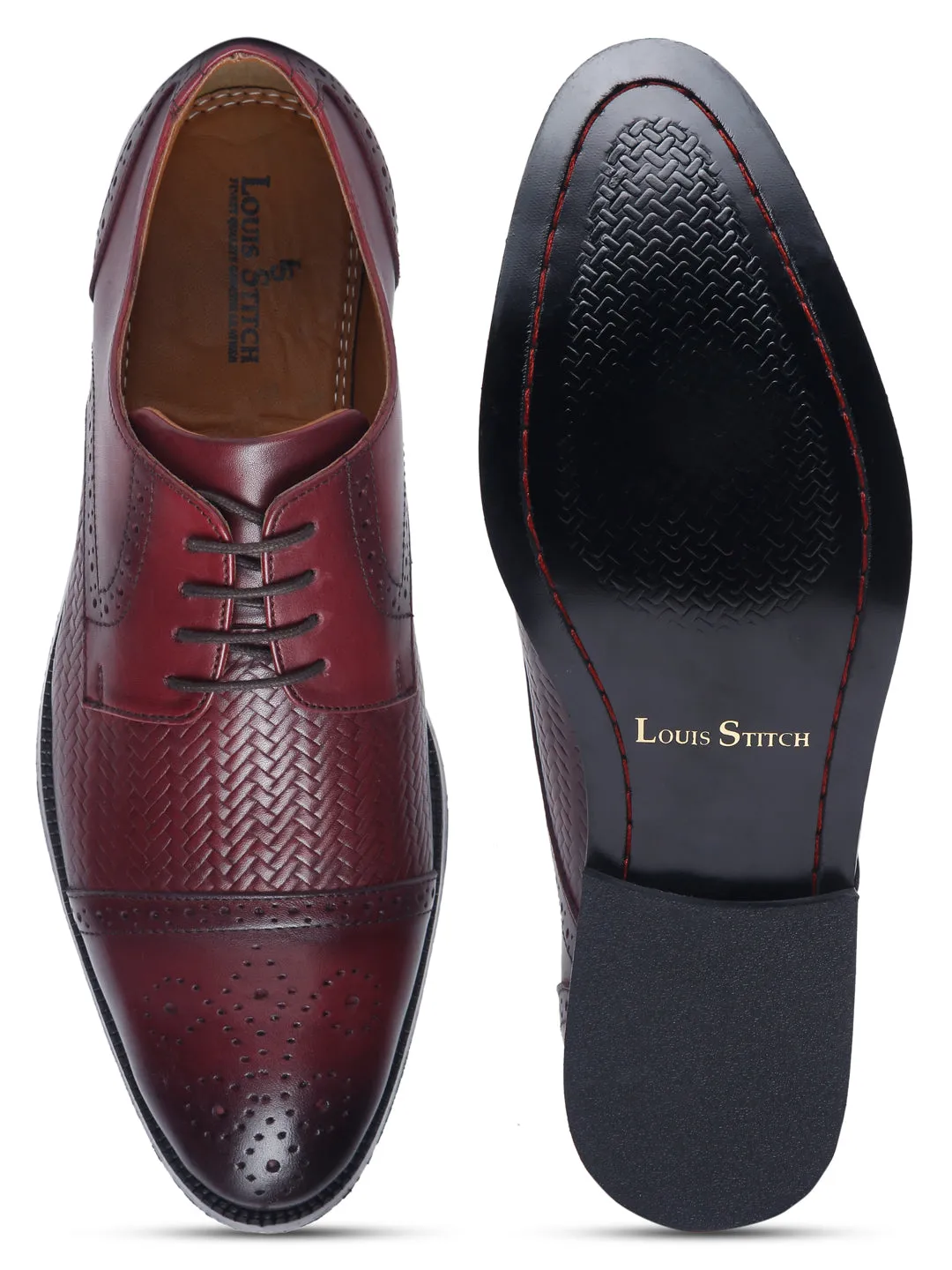 Rosewood Handmade Premium Italian Leather Weaved Oxfords