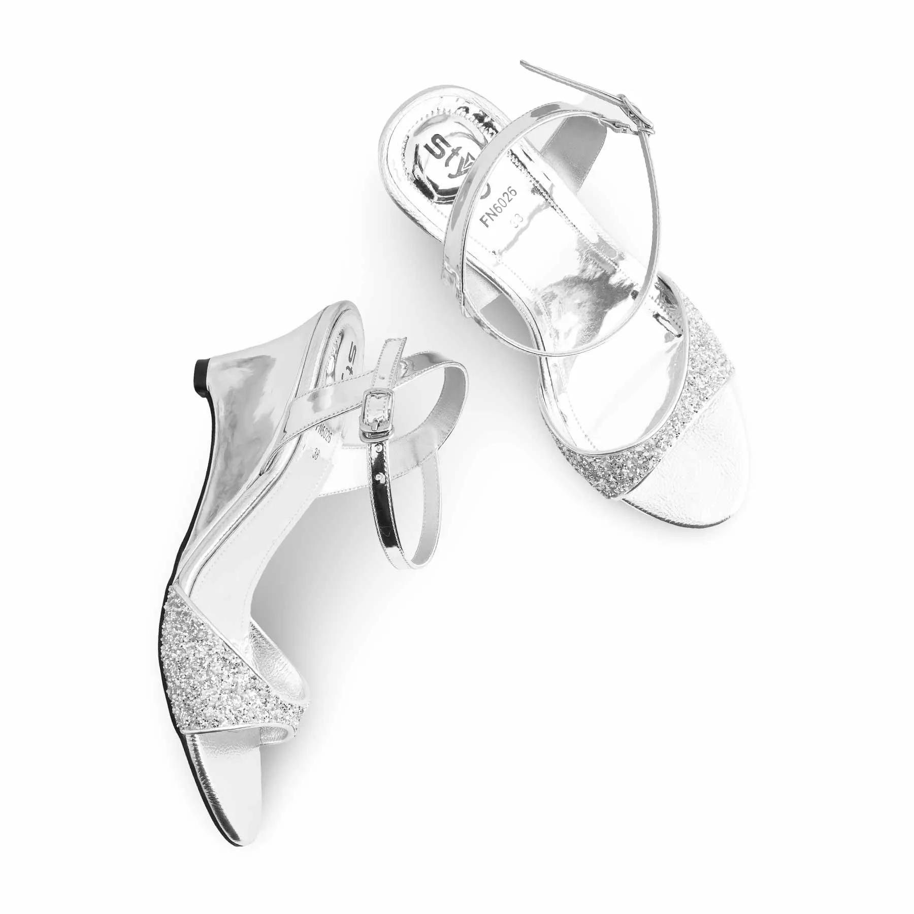 Silver Fancy Sandal For Women FN6026