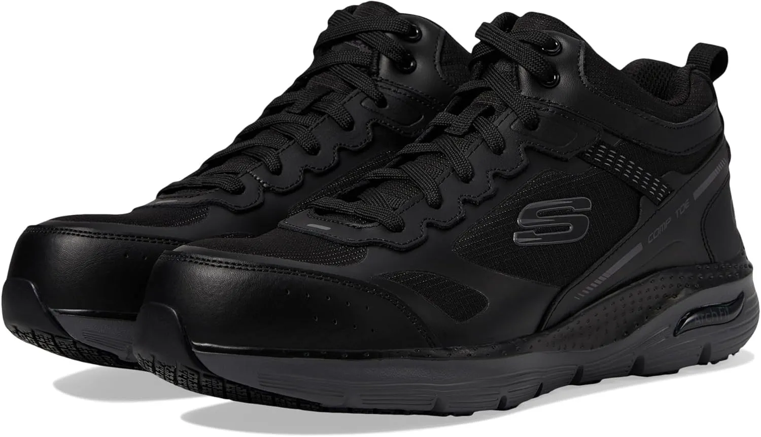 SKECHERS Men's Arch Fit SR-Pyreford Comp Toe Sneaker, Black, 11