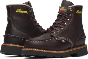 Thorogood 1957 Flyway 6 Waterproof Moc Toe Hunting Boots for Men - Premium Full-Grain Leather with Slip-Resistant Heel Outsole and Shock-Absorbing Footbed