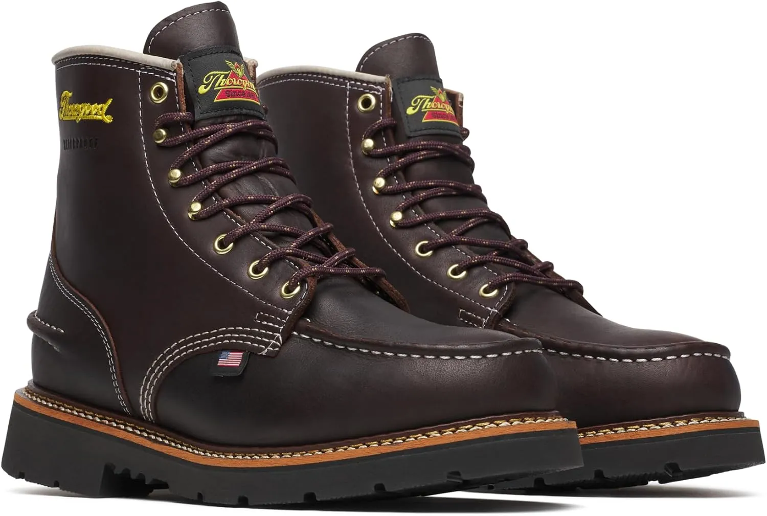 Thorogood 1957 Flyway 6 Waterproof Moc Toe Hunting Boots for Men - Premium Full-Grain Leather with Slip-Resistant Heel Outsole and Shock-Absorbing Footbed