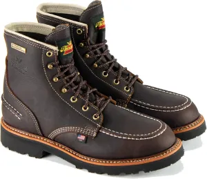 Thorogood 1957 Flyway 6 Waterproof Moc Toe Hunting Boots for Men - Premium Full-Grain Leather with Slip-Resistant Heel Outsole and Shock-Absorbing Footbed