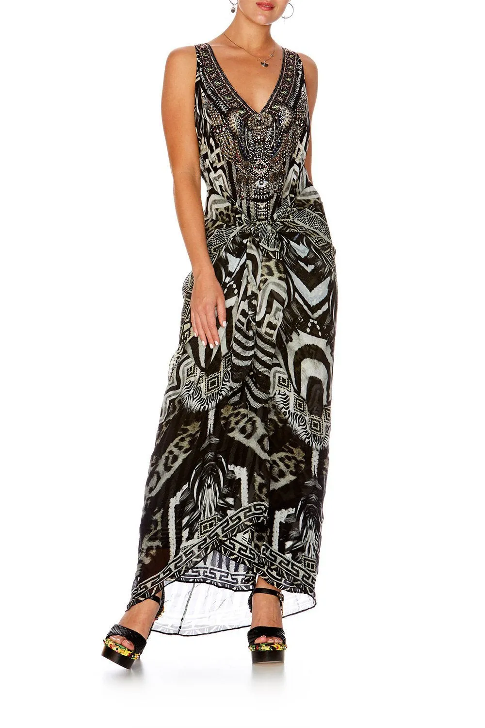 TIE FRONT MULTIWEAR DRESS TRIBAL THEORY