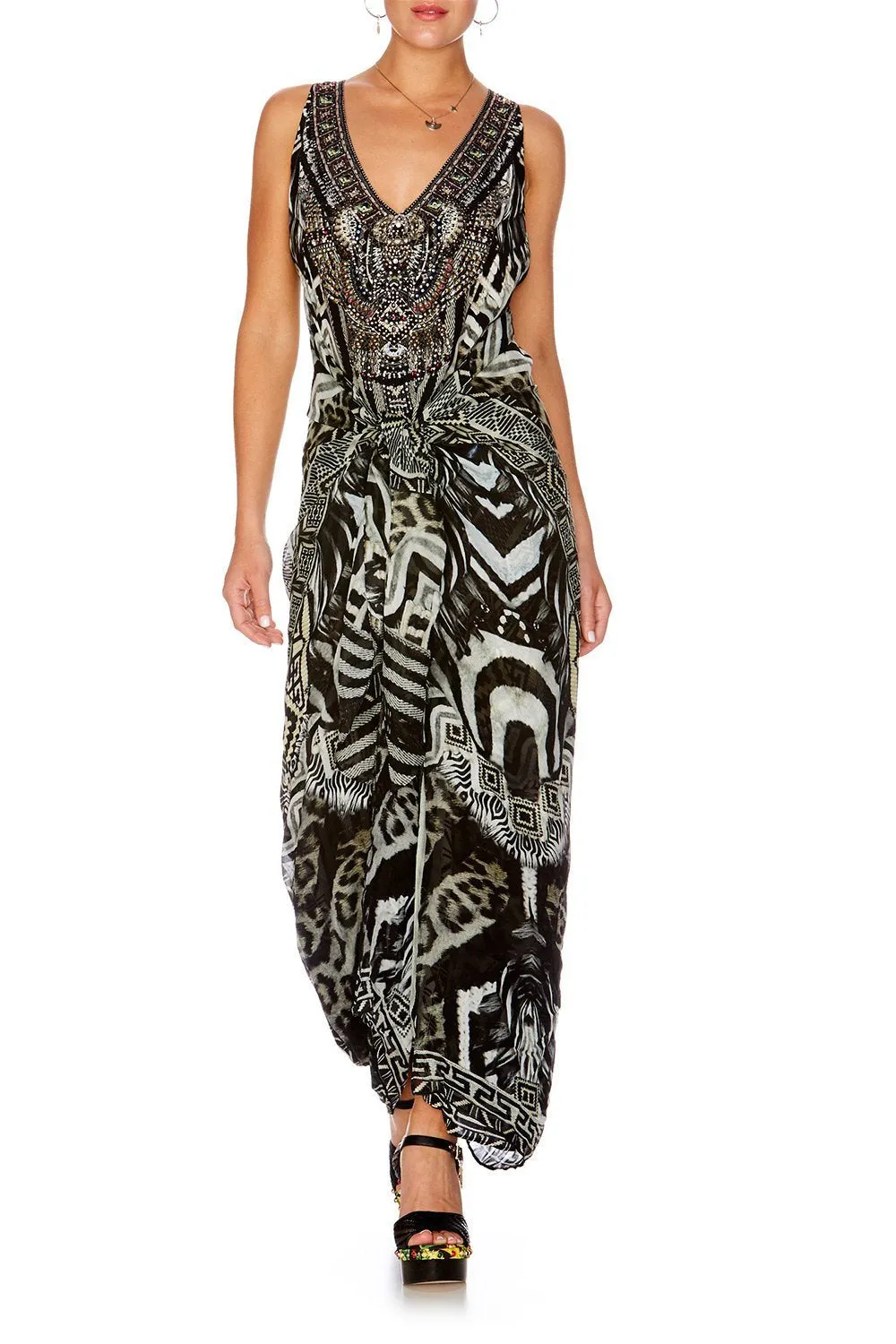 TIE FRONT MULTIWEAR DRESS TRIBAL THEORY