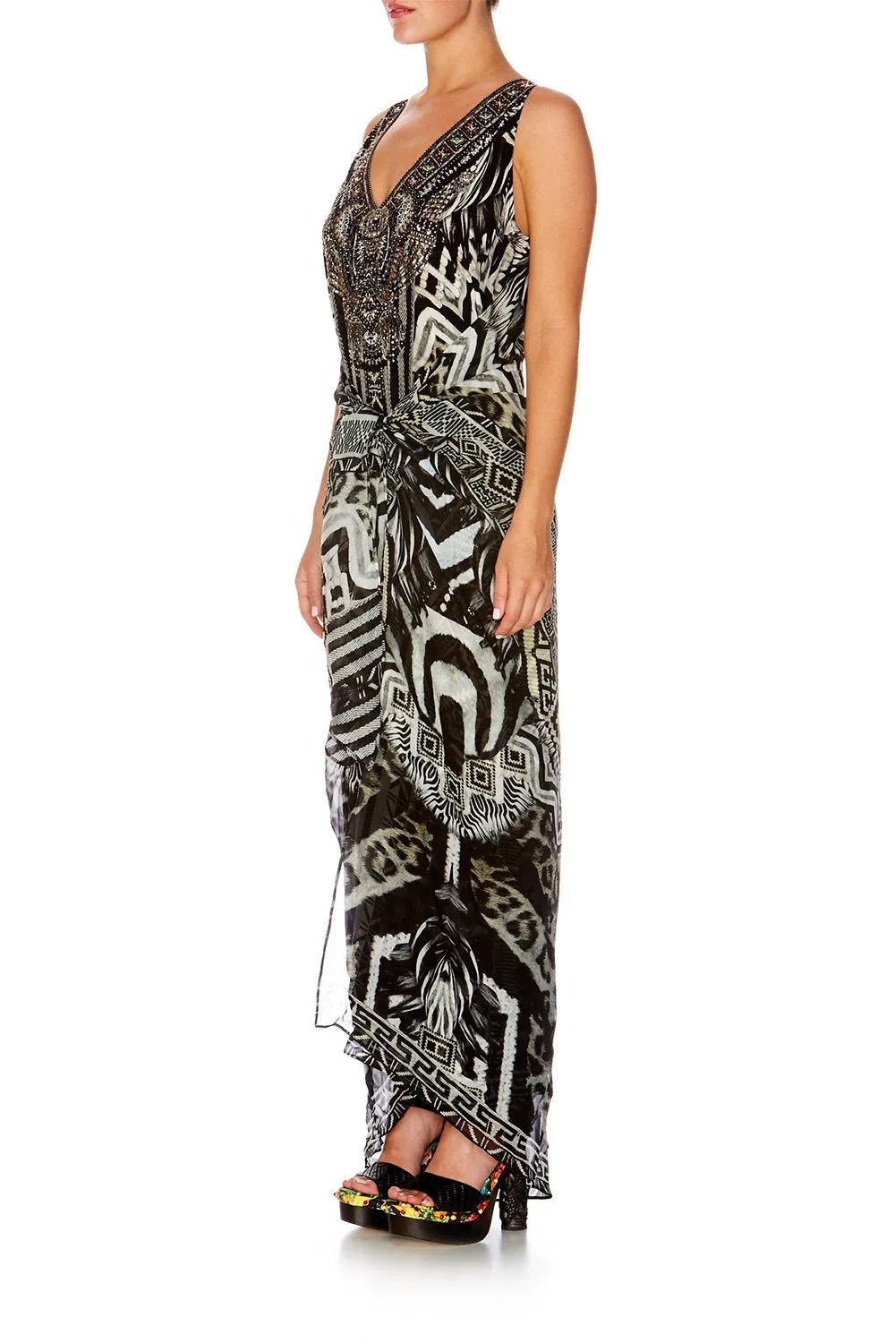 TIE FRONT MULTIWEAR DRESS TRIBAL THEORY