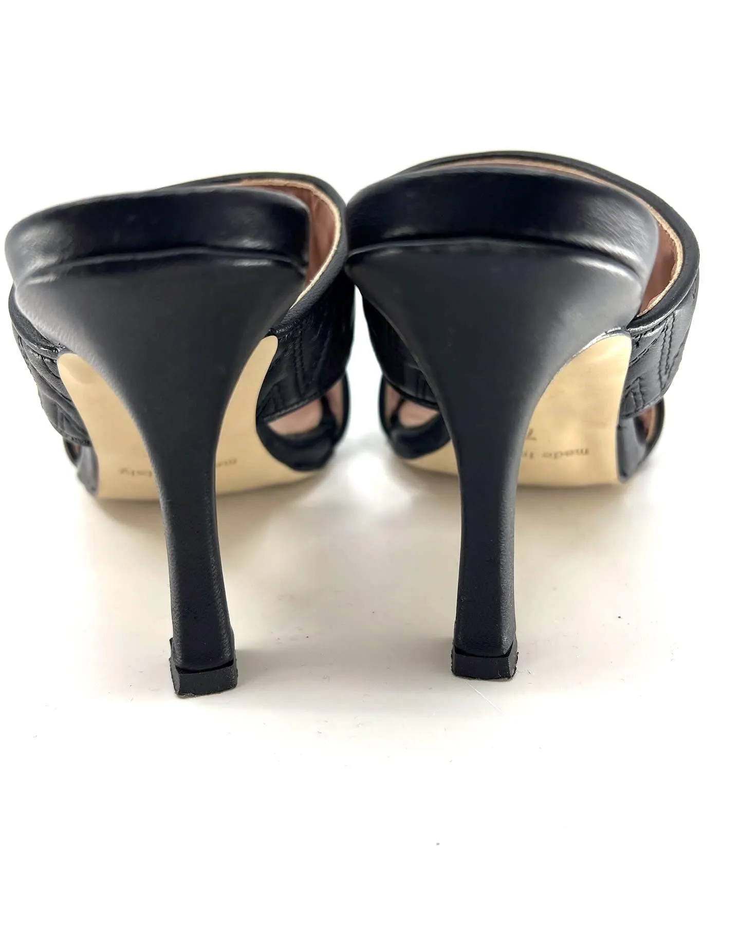 VALENTINO BY MARIO VALENTINO QUILTED LEATHER JACKIE MULES