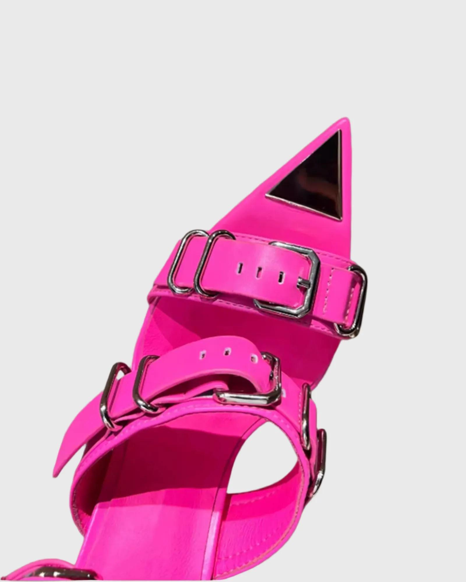 Valtina Buckle Strap Sandals In Hot Pink