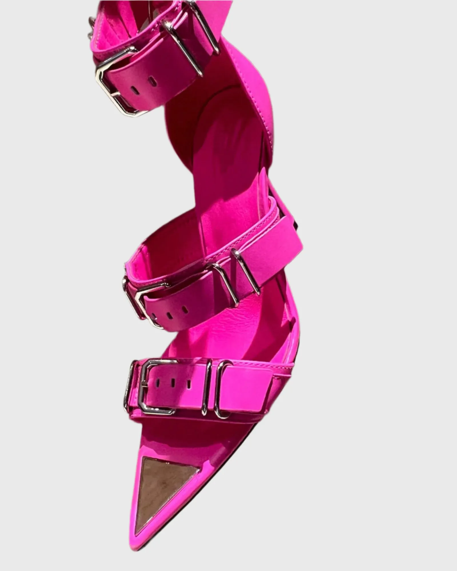 Valtina Buckle Strap Sandals In Hot Pink