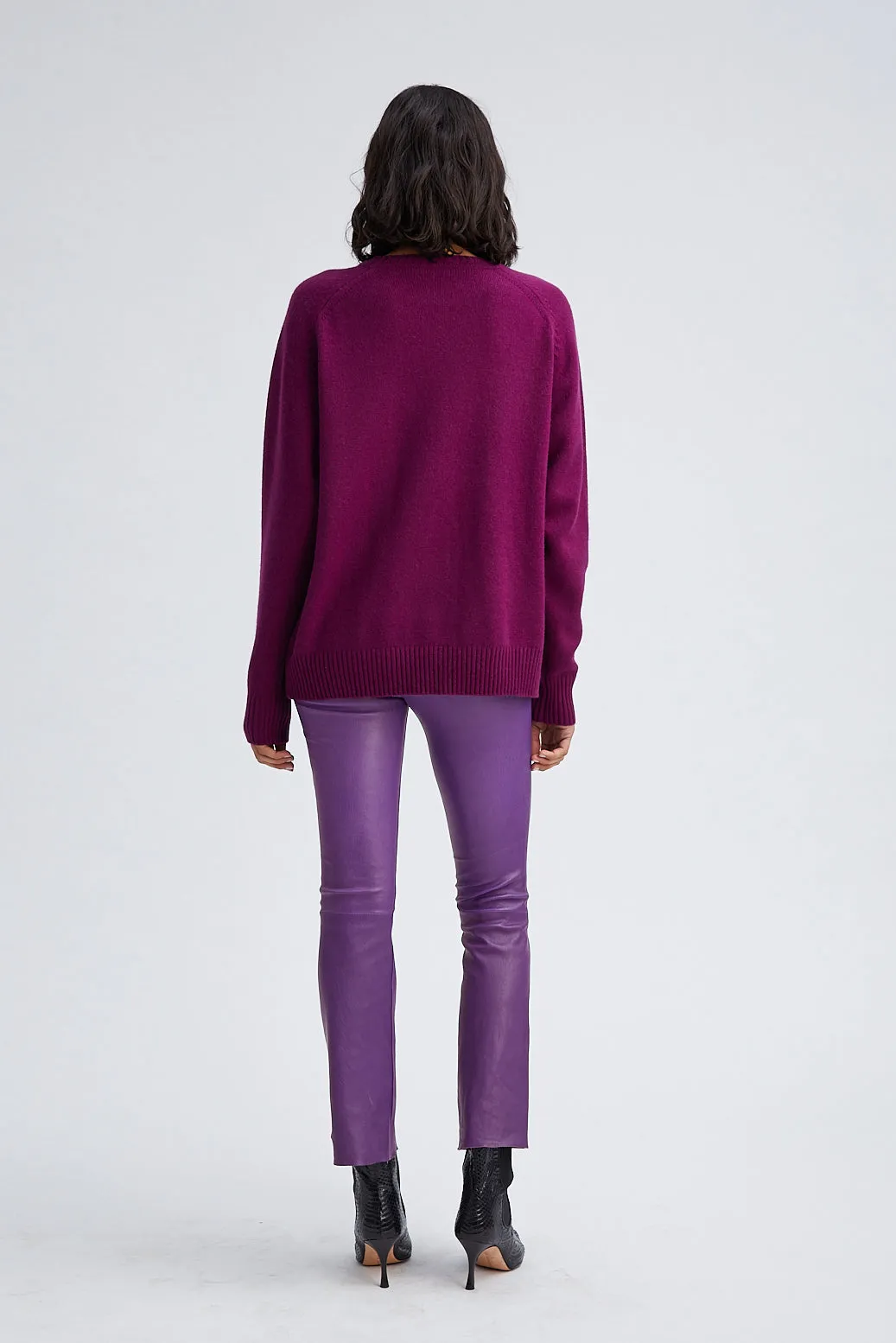 Violet Leather Ankle Flare Leggings PR