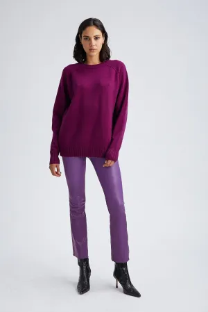 Violet Leather Ankle Flare Leggings PR