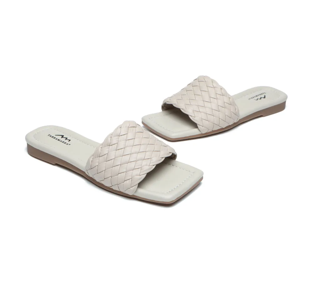 Women Flats Open Square Toe Woven Sandals Taunia