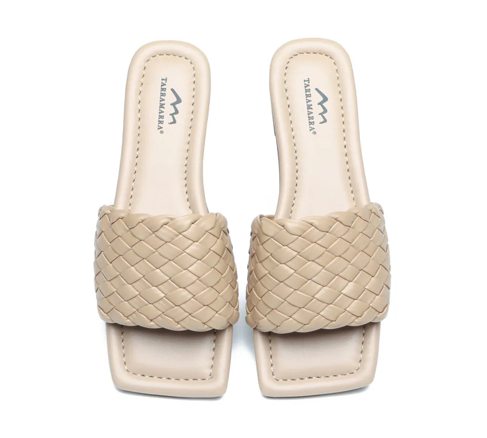 Women Flats Open Square Toe Woven Sandals Taunia