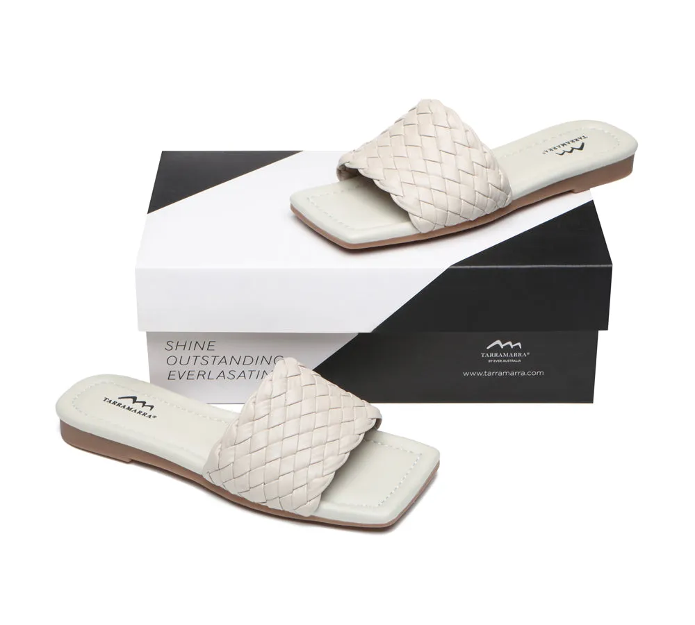 Women Flats Open Square Toe Woven Sandals Taunia