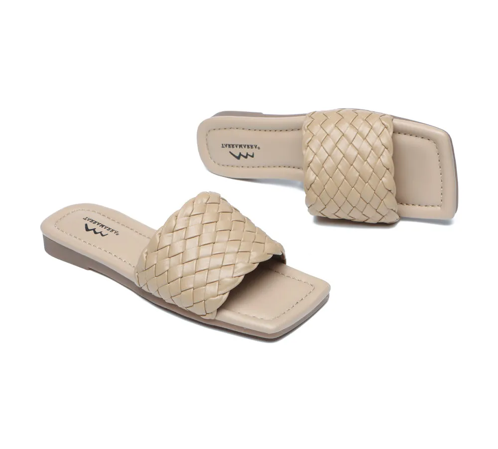 Women Flats Open Square Toe Woven Sandals Taunia