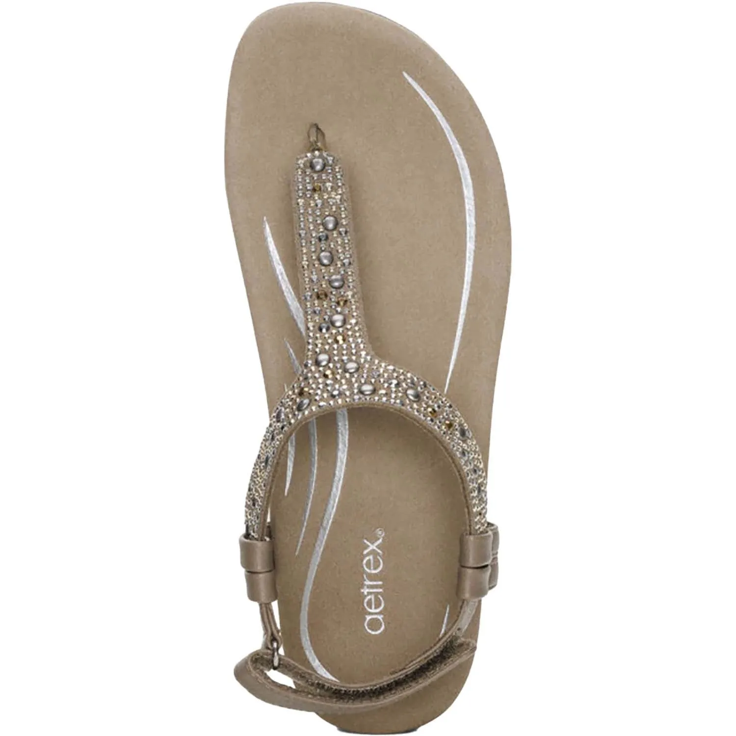 Women's Aetrex Marni Taupe With Embellishments Synthetic