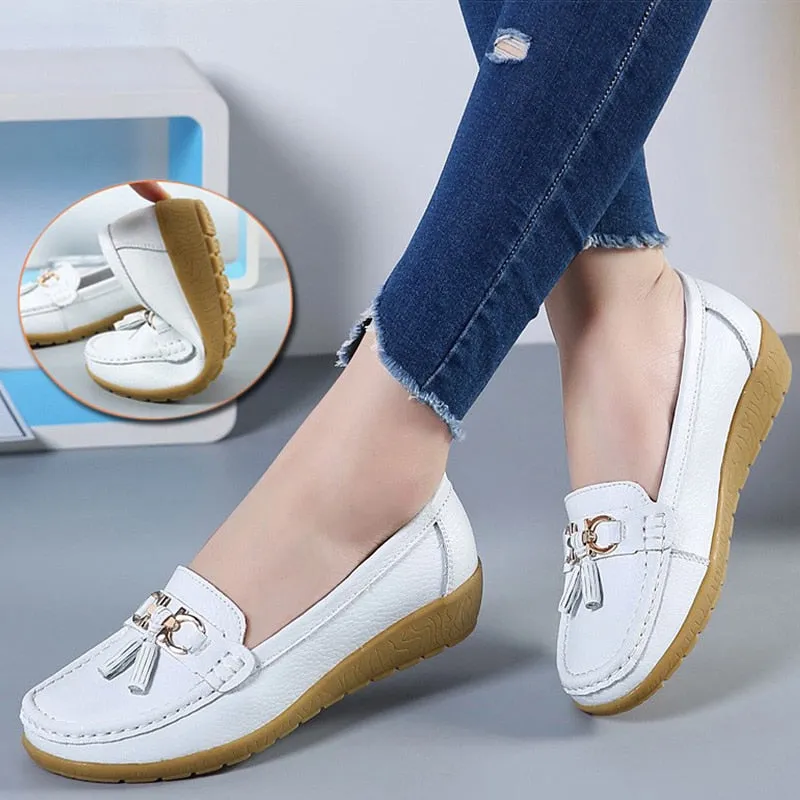 Womens Low Wedge Loafers