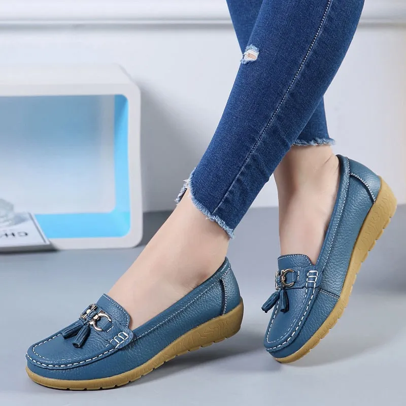 Womens Low Wedge Loafers