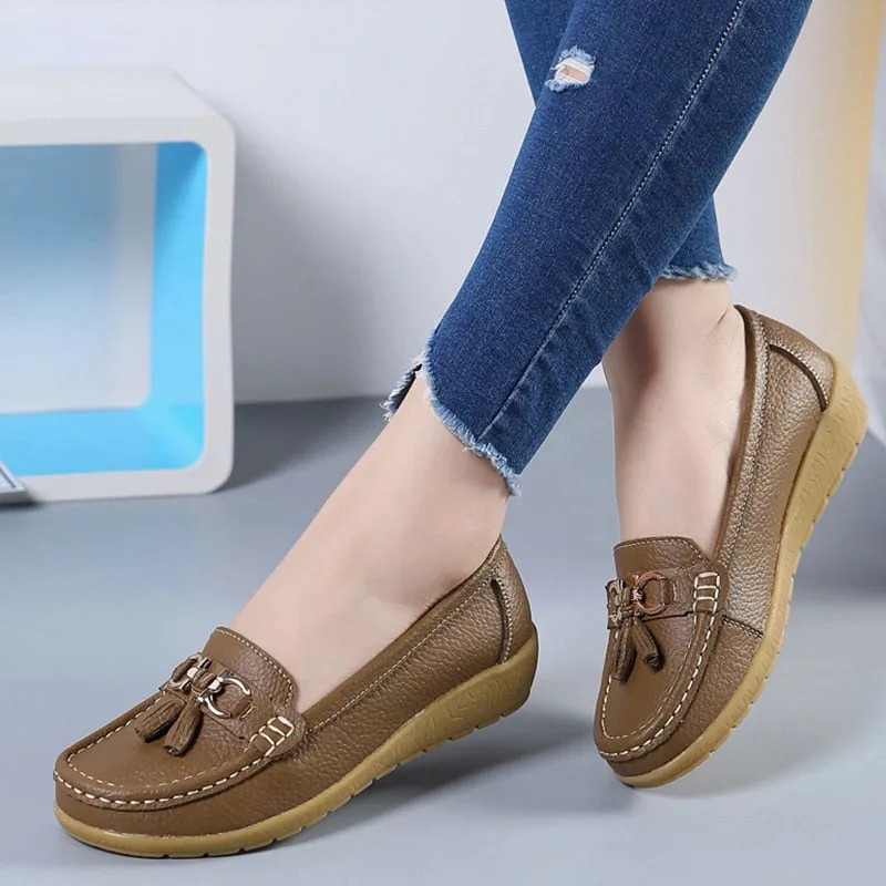 Womens Low Wedge Loafers